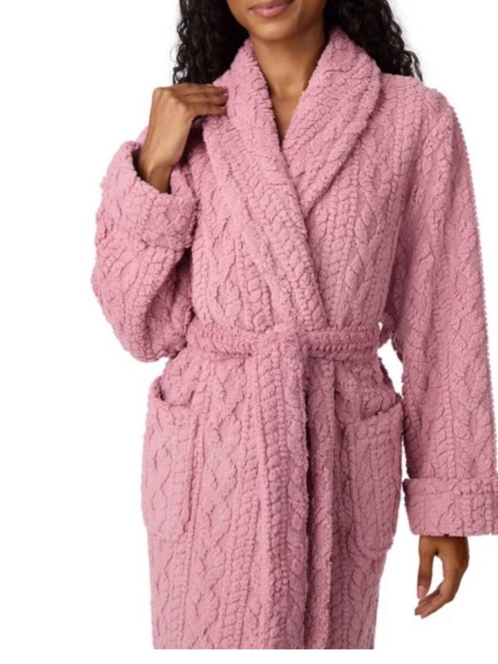 Room Service Robe in Dusty Pink with Tie Belt